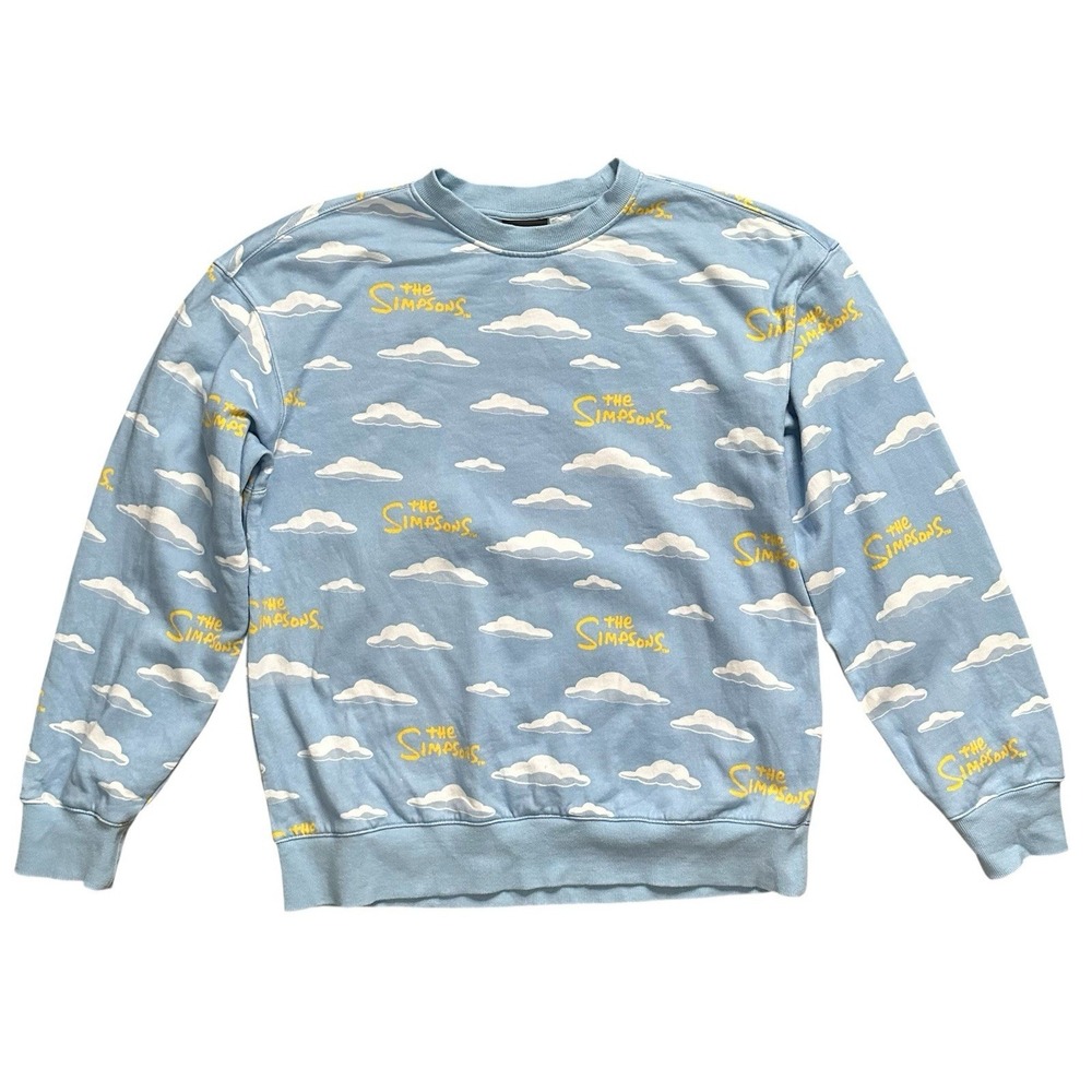 The Simpsons x H&M Divided Blue Cloud Print Oversized Sweatshirt Men's Size M
